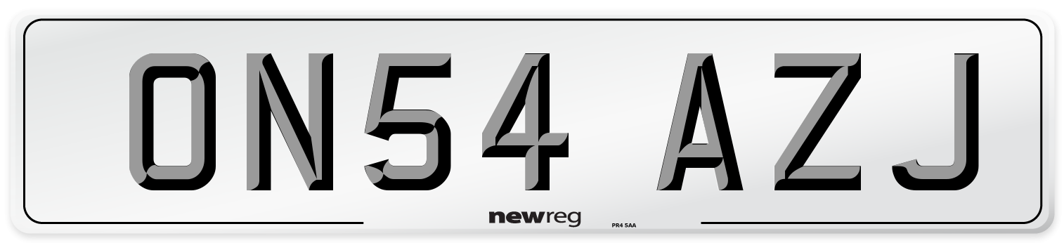 ON54 AZJ Number Plate from New Reg